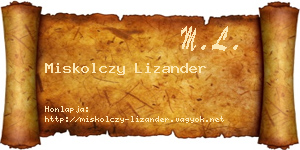 Miskolczy Lizander névjegykártya